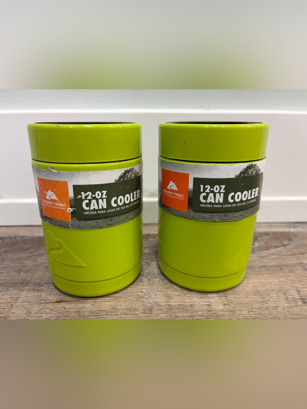 Ozark Trail Lime Green 12-oz Insulated Can Coolers, Pair